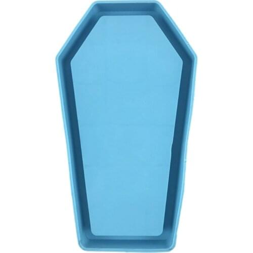Halloween Coffin Storage Box Epoxy Resin Mold Tray Serving Plate Board Silicone Mould DIY Crafts Jewelry Holder Casting Tools