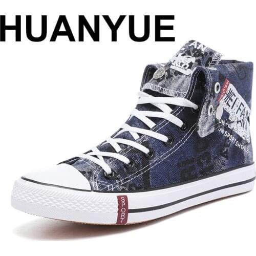 Spring Summer Men Canvas Shoes Breathable High-top Men Shoes Fashion Wear Resistant Lace-up Men Casual Shose Flat Zapatos Hombre