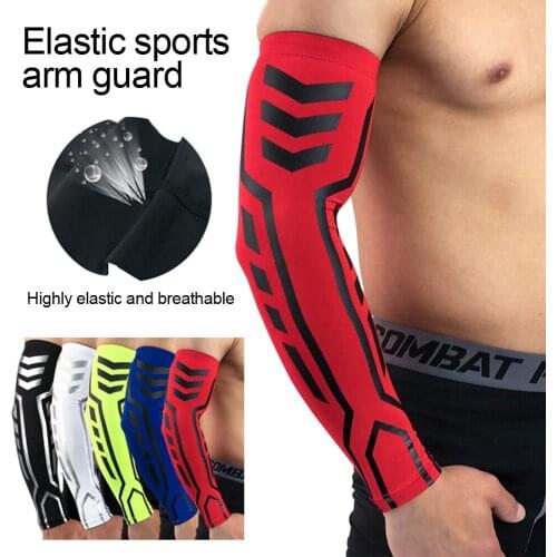 1PC Compression Cycling Arm Sleeves Running Arm Warmer Summer Sports Basketball Tennis Volleyball Elbow Cover UV Protection