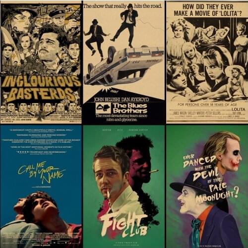 Buy three to send one Peaky Blinders/Fight Club Classic movie series poster retro kraft paper living room decoration painting