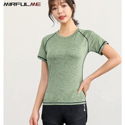 Summer Women Sport Tops Quick Dry Yoga Shirts Short Sleeves Running Fitness T-shirts Gym Tops Sportwear Breathable Tight Blouse