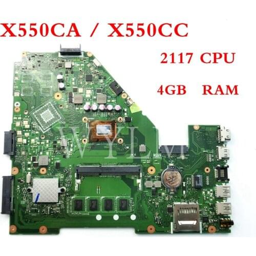 X550CA motherboard 4GB RAM 2117CPU mainboard REV2.1 For ASUS X550C X550CC A550C X550CL R510C Y581C Laptop motherboard Tested