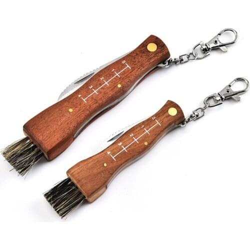 Mini Camping Mushroom Knife Rosewood Handle Outdoor Hunting Survival Multifunction Folding Self-defense Hand Tools