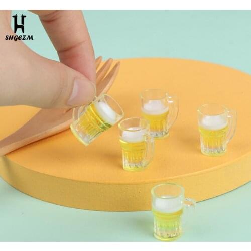 Dollhouse Model Modern Home Room Table Miniature Beer Glass Resin Small Cups Dollhouses Decoration