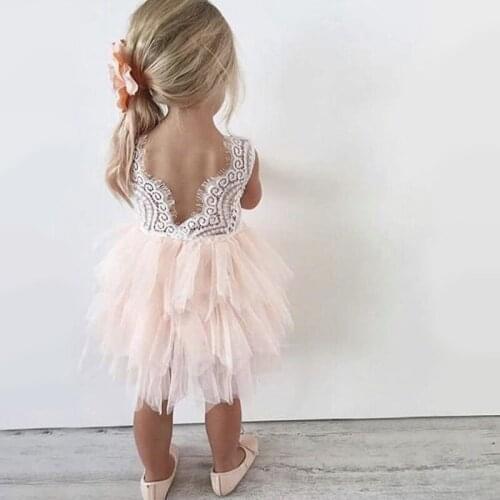 Trendy Toddler Baby Girls Dress Summer Girl Clothes Floral Printed Back V Dress Girls Kids Vest Halter Dress Infant Party Wear