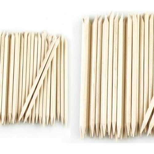 New 100pcs/50pcs/10pcs/set Orange Women Lady Double End Nail Art Wood Stick Cuticle Pusher Remover Pedicure Manicure Tool