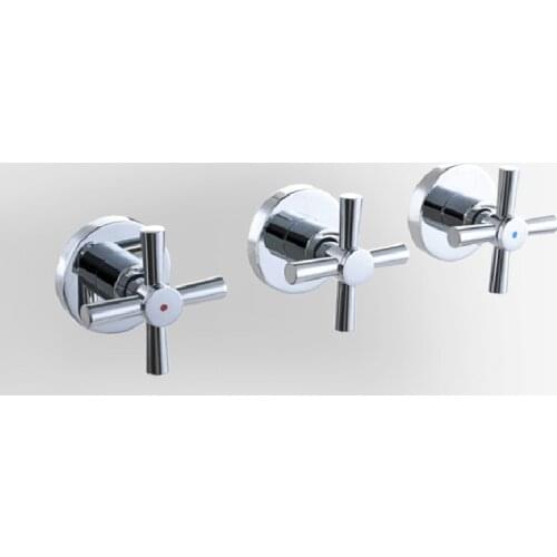 New chrome Finished bath and shower faucet 3 Handles Wall Mounted Shower Mixer valve IS013