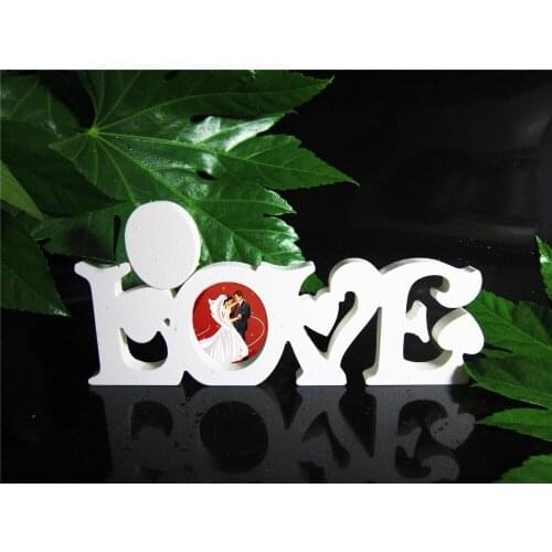 New style Conjoined words LOVE Photo frame Home Decor Wedding Birthday Wedding Decoration Wood Wooden White Letters Alphabet