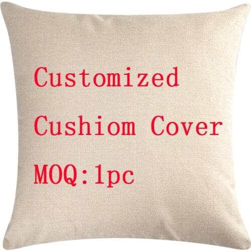 Customized Style Cushion Cover DIY Customized Throw Pillow Home Decorative Cotton Linen Square Printing Pillowcase