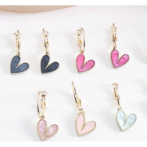 Multicolor Love Earrings Fashion Earring Pendant Jelly Multicolor Love Drop Earrings Minimalist Earrings for Women