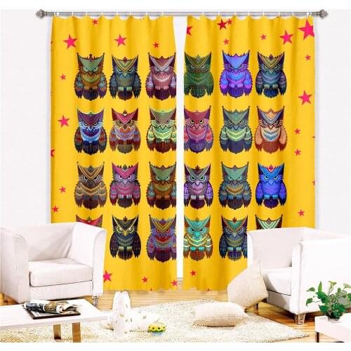Various Owl Curtains For Living Room Window Curtain 3D Print For Bedroom Window Drapes Home Textile Colorful Window Treatments