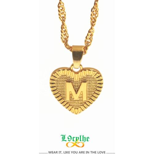 Heart Choker Letter Initial Pendant Necklace Gold Chain A-Z Alphabet Charm Necklaces For Women Boho Jewelry BFF Bijoux Femme