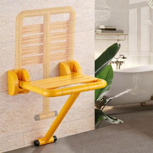 WETIPS Stainless Steel Folding Bath Stool Anti-Slip Nylon Shower Chair Elderly Disabled Person Benches Fluorescence Bath Chairs