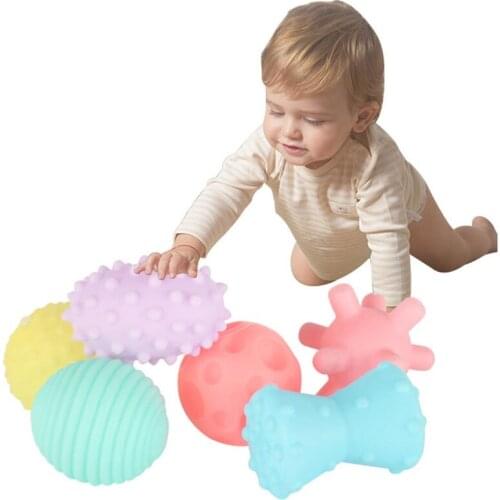 6pcs Super Durable Sensory Balls for Kids Massage Soft & Textured Balls Set Develop Baby Tactile Senses Toys Touch Hand Ball Toy