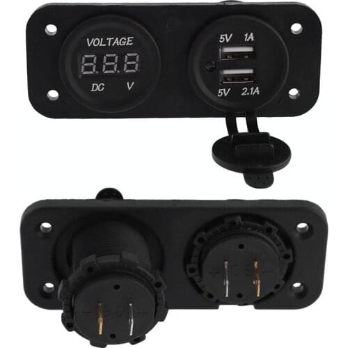 LED Display Volt Monitor Voltage Meter Tester LED Digital 2 Ports Dual USB 12V to 5V Car Chargers Voltage Monitoring