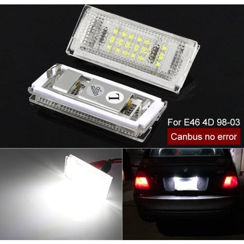 2pcs Canbus Led License Plate Light Led No error Auto Tail Light White LED Bulbs For BMW 3er E46 4D 1998-2003 Car Accessories