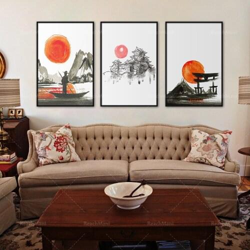 Affiches japonaises vintage, impressions murales japonaises, impressions solaires, décoration de la maison, art japonais, estamp