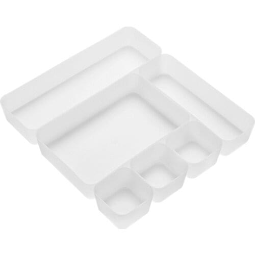 1pcs Drawer Cosmetic Organizer Box Transparent Frosted Plastic Desk Storage Box Can Be Freely Combined Home Sundries Organizer