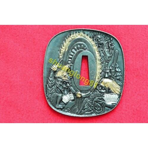 Wonderful Alloy Tsuba Japanese Tsuba Samurai Katana Sword Guard Wakizashi Nice