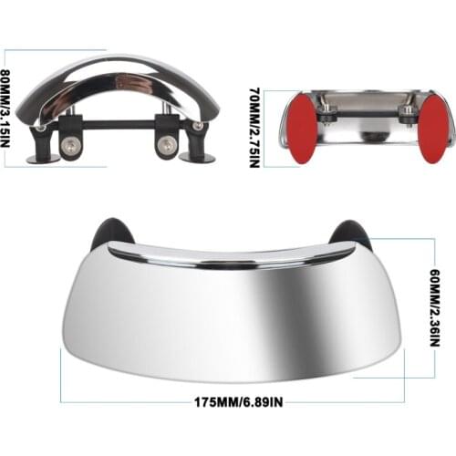 Motorcycle Rearview Mirror Scooter E-Bike Rear 180 Degree View Mirrors Back Side Convex Mirror Safety Mirror Give Full Rear View