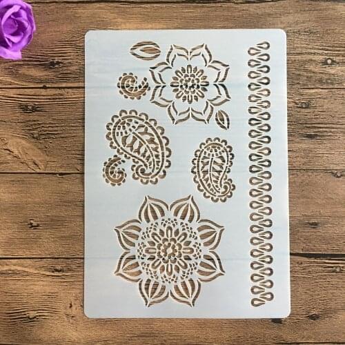 1Pcs Lace mandala A4 29cm Stencil For Painting Scrapbook Coloring Embossing Album Decorative Template drawing mandala stencils