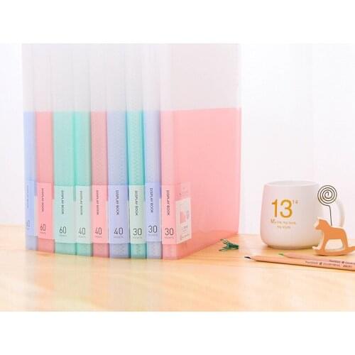 1pcs student A4 data volume 30 page 40 page 60 page pocket series included translucent curler loose leaf paper