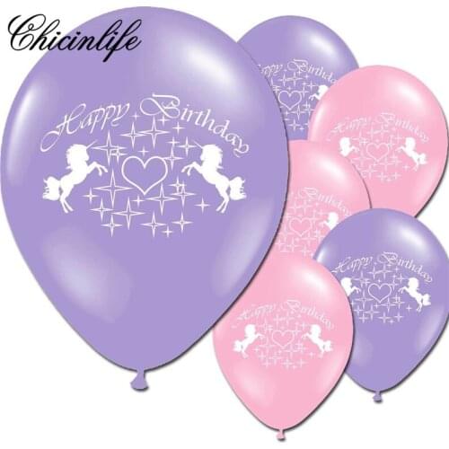 Chicinlife 10Pcs Unicorn 10inch Latex balloons Happy Birthday Party Decorations Baby Shower Balloons Kids Unicorn Party Supplies