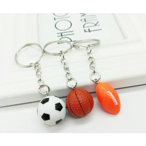2cm football basketball football rugby keychain bag pendant ball ornament key accessory