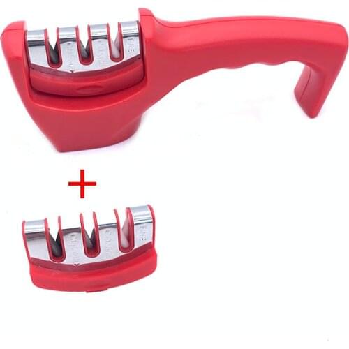 3-stage Grinding head sharpener diamond ceramic grinding kitchen gadgets kitchen knives scissors non-slip base tools accessories