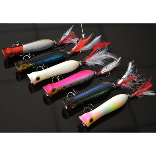 6Pcs Japan popper lure fishing wobbler top water crankbait 8.4cm/12g artificial bait