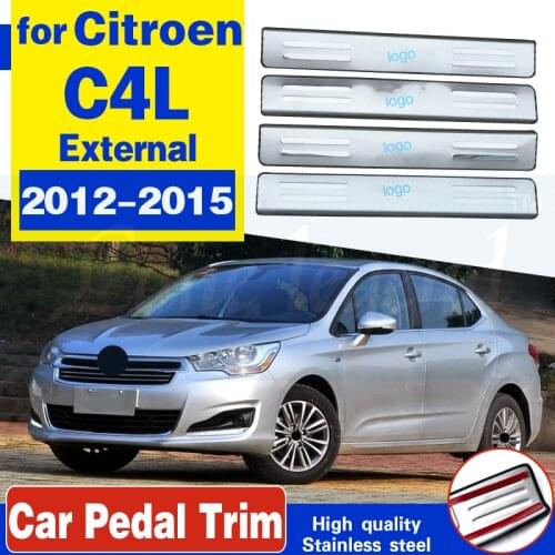 Car styling Stainless steel Scuff Plate/Door Sill Door Sill pedal Welcome pedal for Citroen C4L 2012-2015 Car accessories