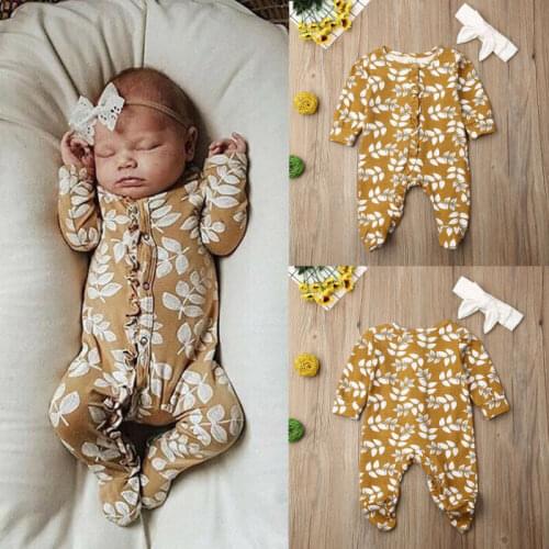 Kid Infant Baby KIds Clothes Long Sleeve Floral Romper Jumpsuit Sunsuit Baby Autumn Clothing