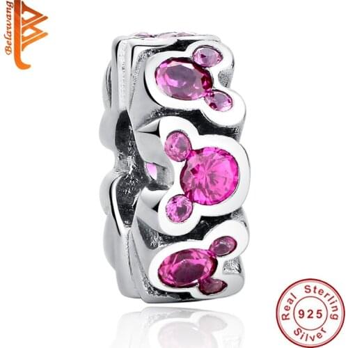 DIY jewelry 925 Sterling Silver Spacer Cartoon Minnie Head Shape European Charms Beads Fit Bracelets & Bangles Jewelry