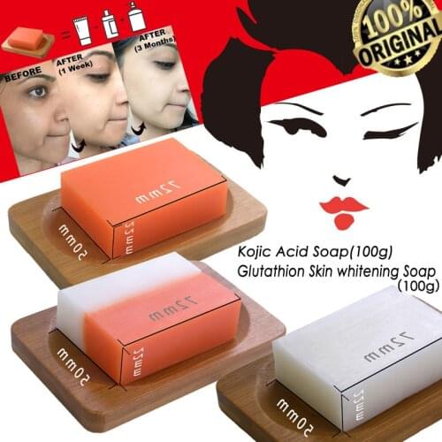 Kojic Acid Glutathion Skin Whitening Soap Dark Black Skin Lightening Soap Kojic Acid Glycerin Brighten Face Body Skin Bleaching