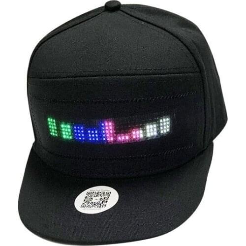 Cotton Smart LED Display Hats Party Club Christmas Halloween Baseball Cap Men Women Adult Party Club Bar Hats Props