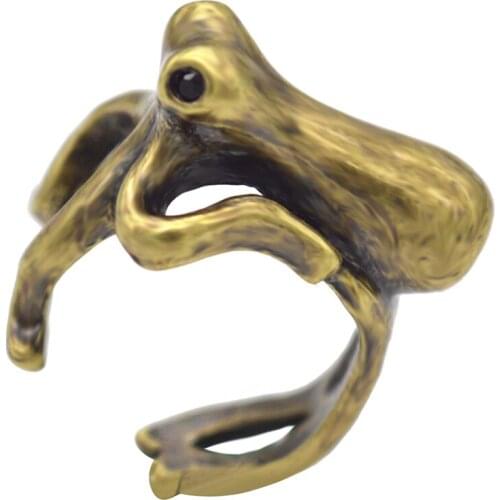 Antique Bronze Fashion Octopus Ring Sea Animal Opened Adjustable size Rings Vintage Gothic Gift idea Animal Ring
