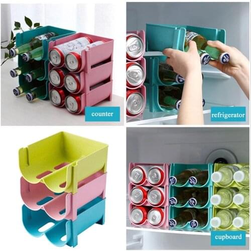 Kitchen Freezer Storage Organizer Beer Plastic Storage Container Freezer Shelf Holder Pull-out Drawer Convenient Space Saver Box