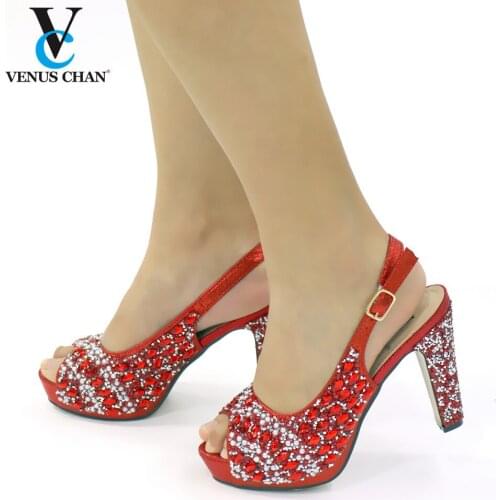 Summer Women Elegant Pumps Ladies Wedding Shoes Decorated with Rhinestone Italian Ladies Shoes for Parties Nigerian Women Shoes