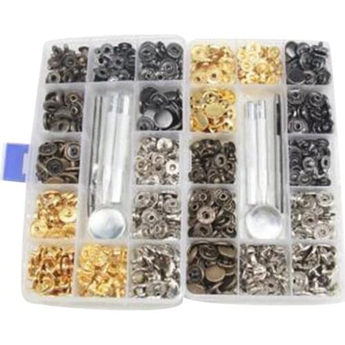 Best Button Sets Metal No Sewing Snap Button Press Stud Leather Craft Bag Coat Clothes Fastener Rivet Popper With Install Tool S