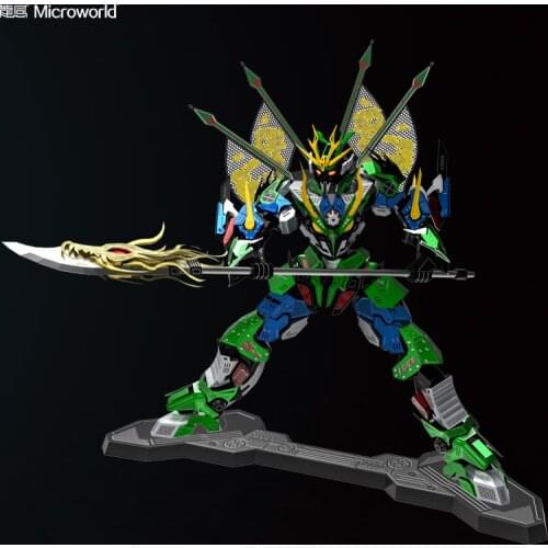 Microworld 3D Metal Puzzle Guan Yu warrior model kits DIY Laser Cutting Jigsaw Model gift For adults and kids Toys