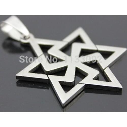 Min Order $15 Hot High quality Men Women Star of David Amulet Pendant Stainless Steel Pendant Necklace
