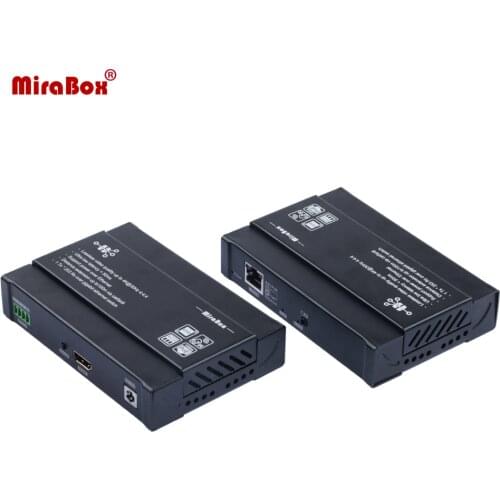 Mirabox 4K HDMI-compatible Extender over IP 50ms Latency YUV 4:4:4 Support PoE IR Remote Control and RS-232