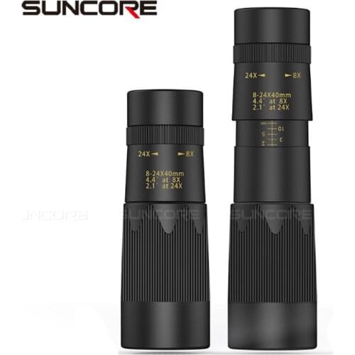 SUNCORE Zoom Monocular 8-24X40 Telescope Dual Focus Optics Multi-Coated Lens BAK4 Prism Spotting Scope with Tripod Sport Games