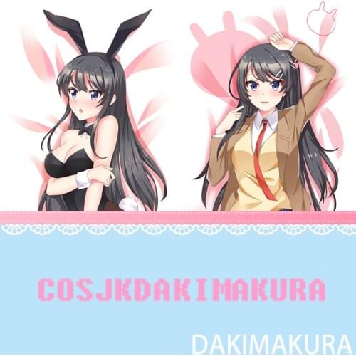 Rascal Does Not Dream of Bunny Girl Sakurajima Mai Anime Dakimakura Body Hugging Pillow Cover Otaku Pillow Case High Quality