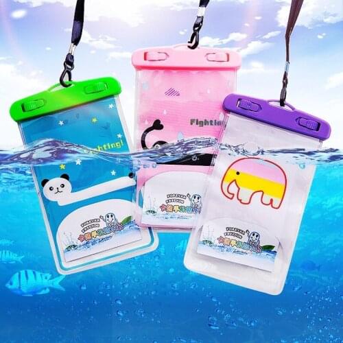 New Funny Anime Mobile Phone Waterproof Diving Bag Large Size Outdoor Water Sports Accessories Transparent Swimming Gear Bags