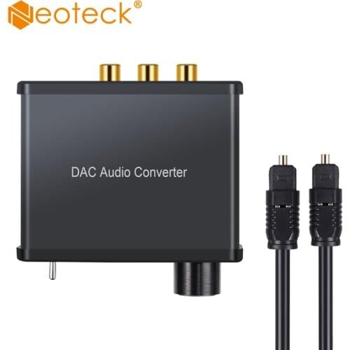 Neoteck 192kHz Digital to Analog aduio Converter With Headphone Amplifier Volume Control Knob DAC EU US Power Adapter For TV Amp