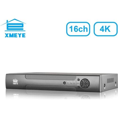 XMeye 16ch 4K NVRH.265+ Onvif Network Video Recorder 1 HDD 24/7 Recording IP Camera Onvif Register System Face Recognition