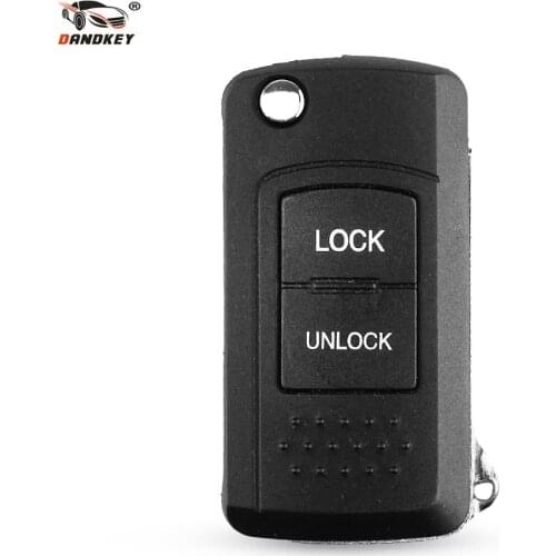 Dandkey 2 Buttons Flip Folding Car Remote Key Shell Case Fob For Mitsubishi Key For Lancer Car Key With Left Right MIT8 Blade