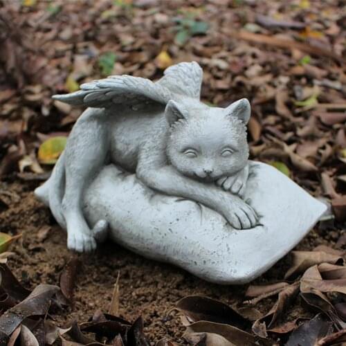 Sleeping Dog Cat Angel Statue Home Interior And Outdoor Decorations Halloween Outer Space Decoracions Garden Accessories