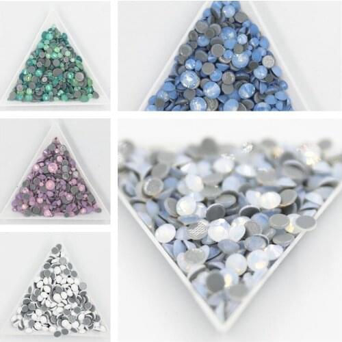 All Sizes Blue/Green/White/Pink Opal Crystal Nail Art Rhinestone decorations 3D Flatback Glass HotFix Rhinestones for Garment
